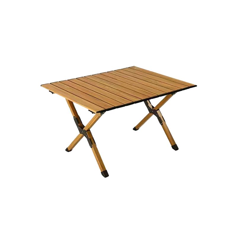 Metal Rectangle Camping Table 17.32" High Rustic Brown Foldable Table