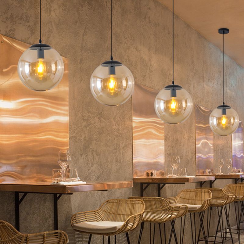 Kit d'éclairage à pendentif rond en verre