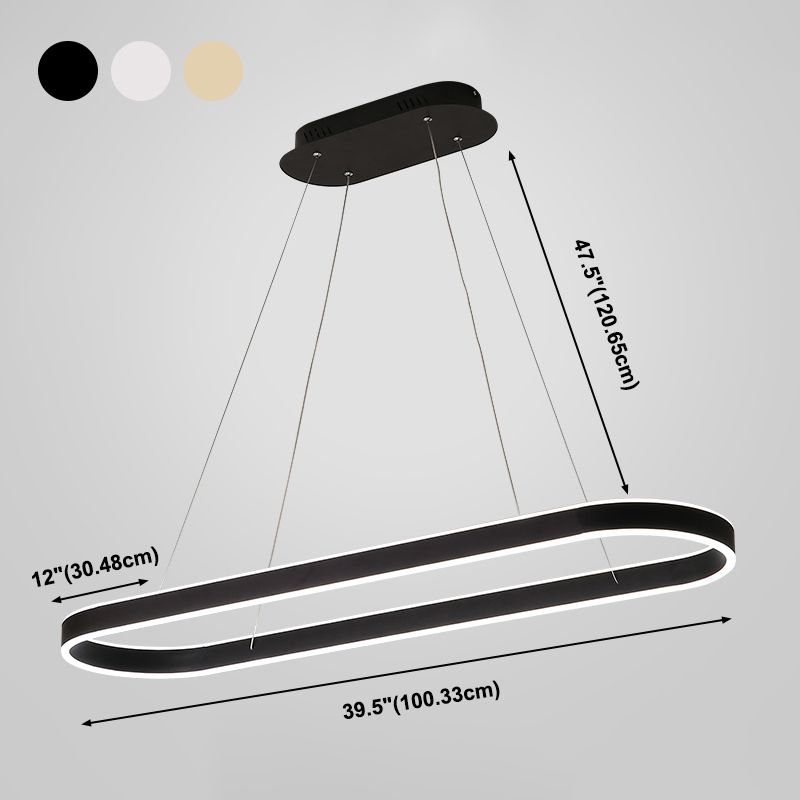 Moderne Style Island Lampe einfache LED -Aluminium -Anhängerleuchte für Esszimmer