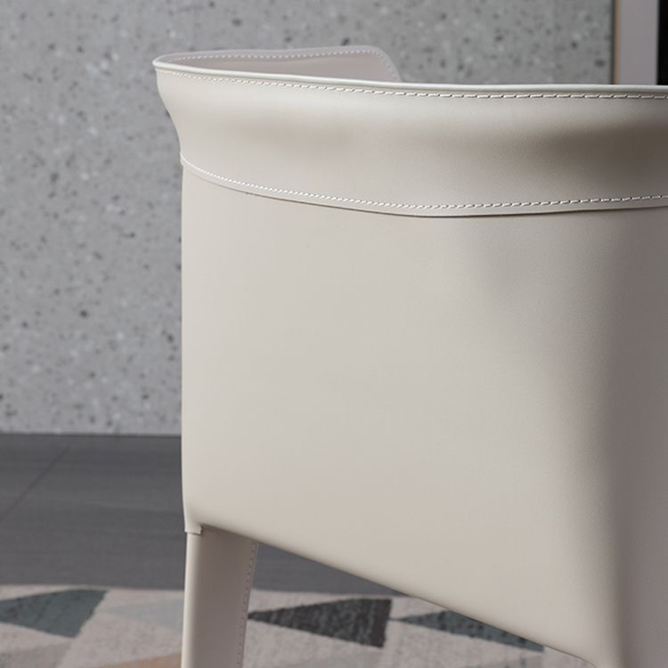 Contemporary Leather Dining Chair Armless Wingback Side Chair for Home Use