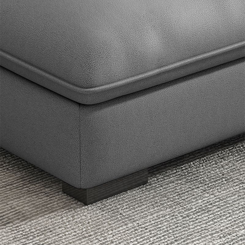 Contemporary Faux Leather Sectional with Storage Flared Arm for Living Room