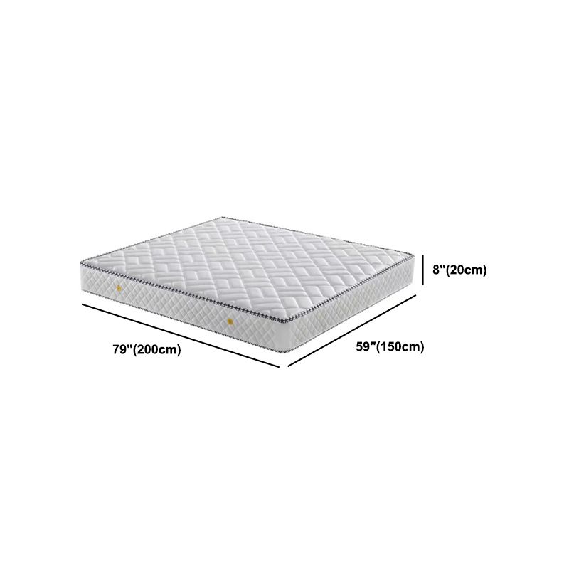 Contemporary White Panel Bed with Rectangle Faux Leather Headboard