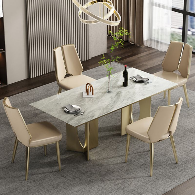 Upholstered and Metal Contemporary Armless Dining and Accent Chairs