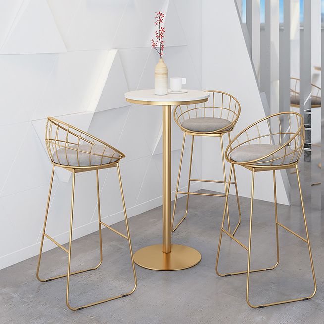 Modern 1/2/3/4 Pieces Metal Bar Table Set Round Bar Table with High Stools for Kitchen