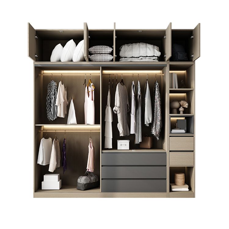 Engineered Wood Wardrobe Armoire Modern Sliding Door Wardrobe