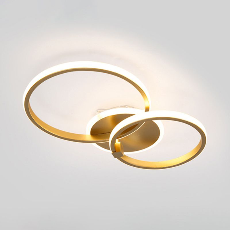 Cercle Aluminium LED Flush Mount Modern Style 2-Light Ceiling Light Fixture for Living Room