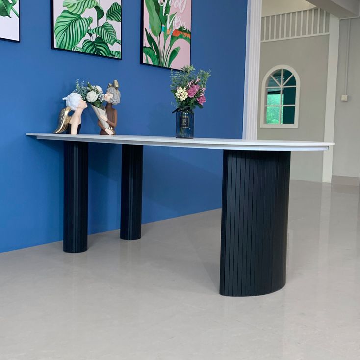 Marble White Dining Table Simplicity 3 Legs Table for Dining Room