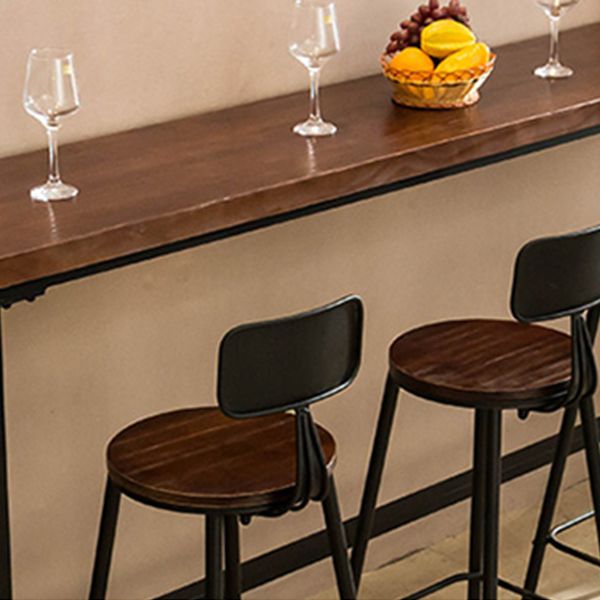 Dark Brown Bar Set with Pine Wood Top 1/2/5/9 Pieces Industrial Rectangle Pub Table Set