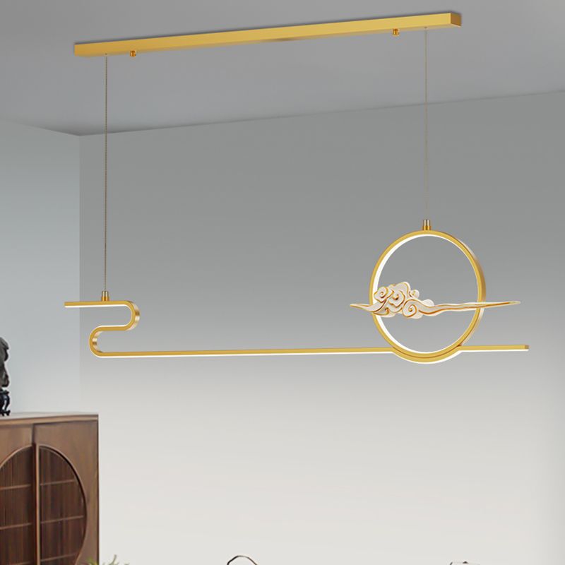 Contemporary Style Linear Shape Island Lighting Ideas Metal 2 Light Hanging Pendant Lights