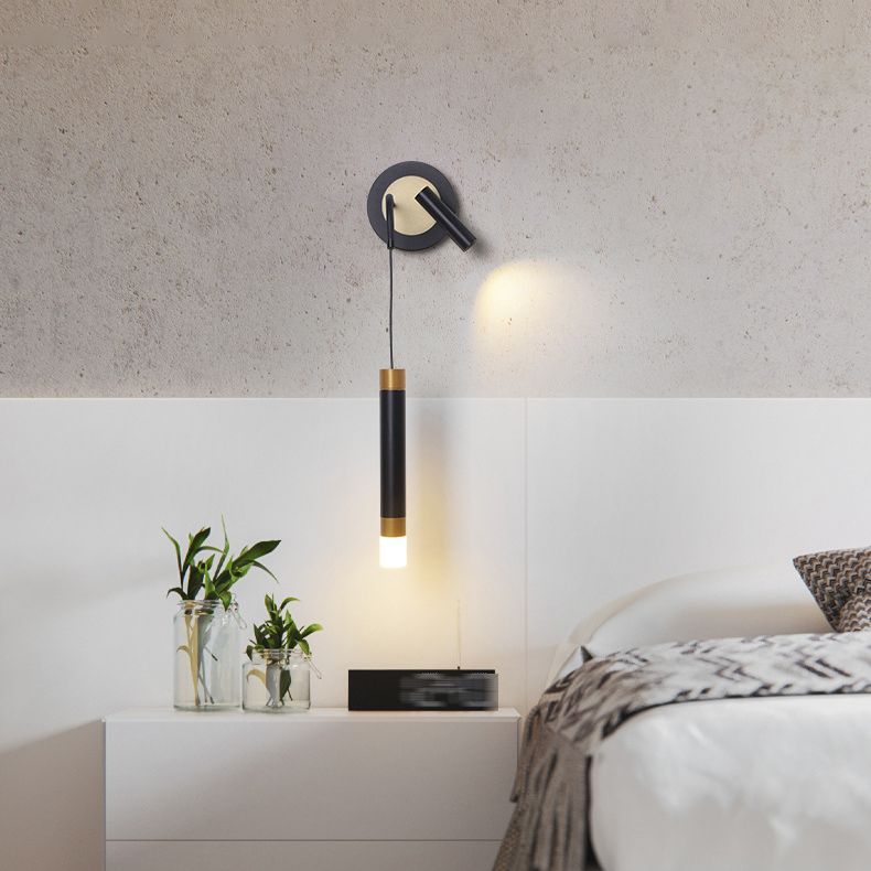 Multi Lights Cylinder Wall Sconces Modern Style Metal Wall Mounted Reading Lights