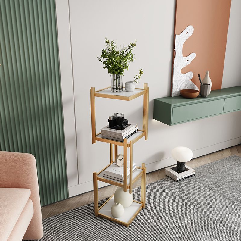 Glam Style Open Bookshelf Vertical Shelf Bookcase for Home Office