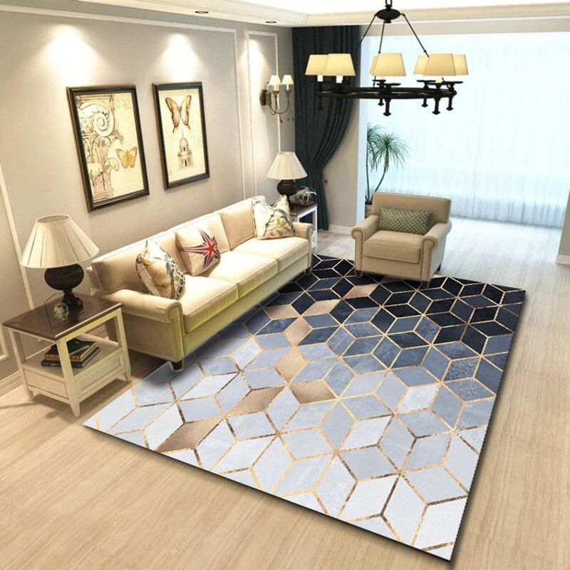 Modern Floral Printed Rug Multi-Color Polyster Indoor Rug Anti-Slip Backing Machine Washable Area Carpet for Living Room
