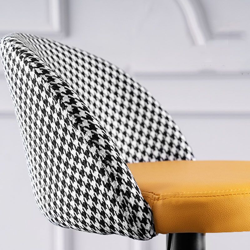 Contemporary Adjustable Height Footrest Barstool Matte Finish Upholstered Stool