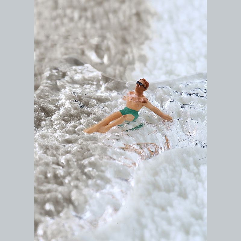 Modern Stripe Pattern Rug Grey Polyester Arae Carpet Non-Slip Area Rug for Bedroom