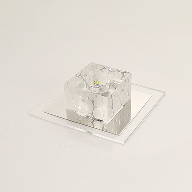 Quadratische Flush Deckenleuchte Zeitgenössische Crystal Clear LED Flush Mount Beleuchtung Befestigung für Flur