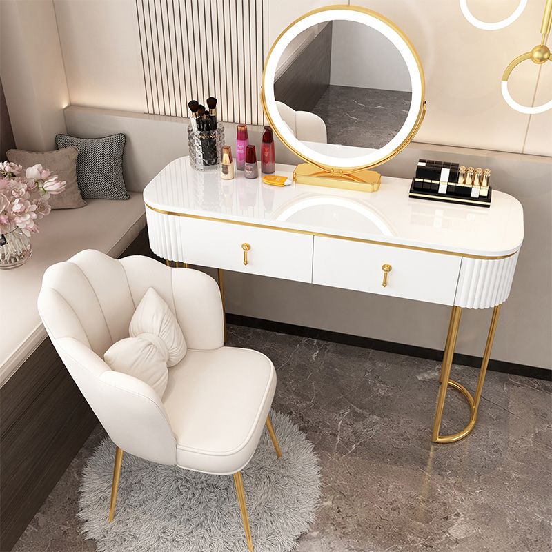 Removable Makeup Counter Lighted Mirror Vanity Dressing Table with Drawer