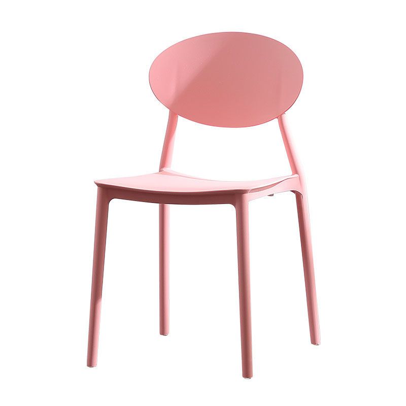 Silla contemporánea con respaldo abierto, silla lateral sin brazos con patas de plástico