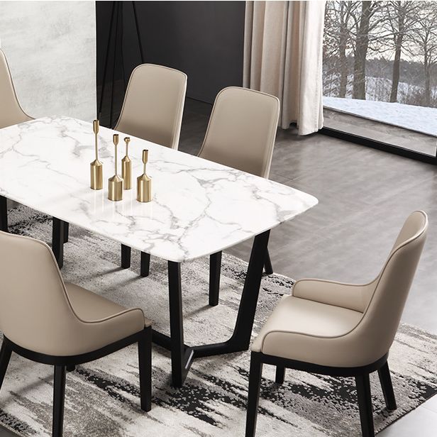 Contemporary Dining Chairs Upholstered Chairs with Solid Wood Base