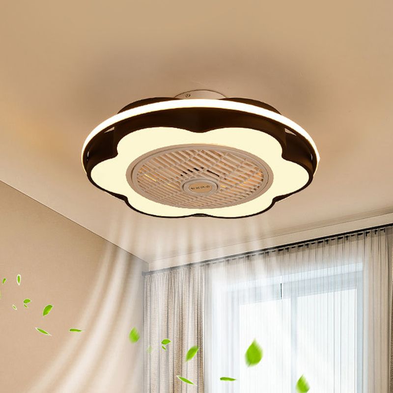 MODERNAL MOTALLISME MÉTALLIQUE DE 28 "LEDTHER LED PADIR LAMPE FAN PRODUCE FAN en noir / rose / bleu