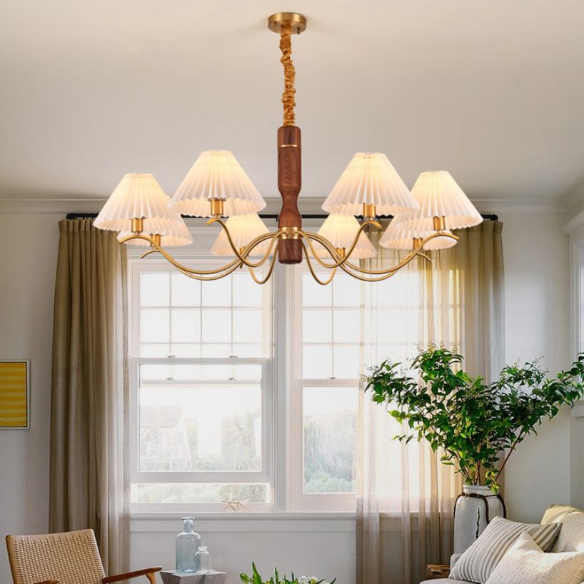 Luz de colgante de cobre de tela Sputnik Luz de techo contemporánea para estancia en el hogar