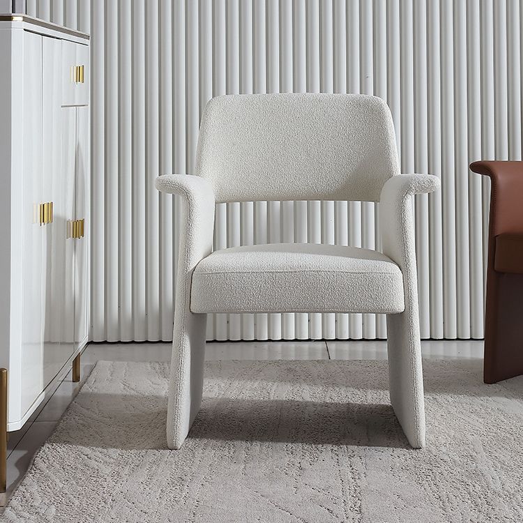 Modern Style Arm Chair Faux Leather Open Back Dining Chair for Dining Room