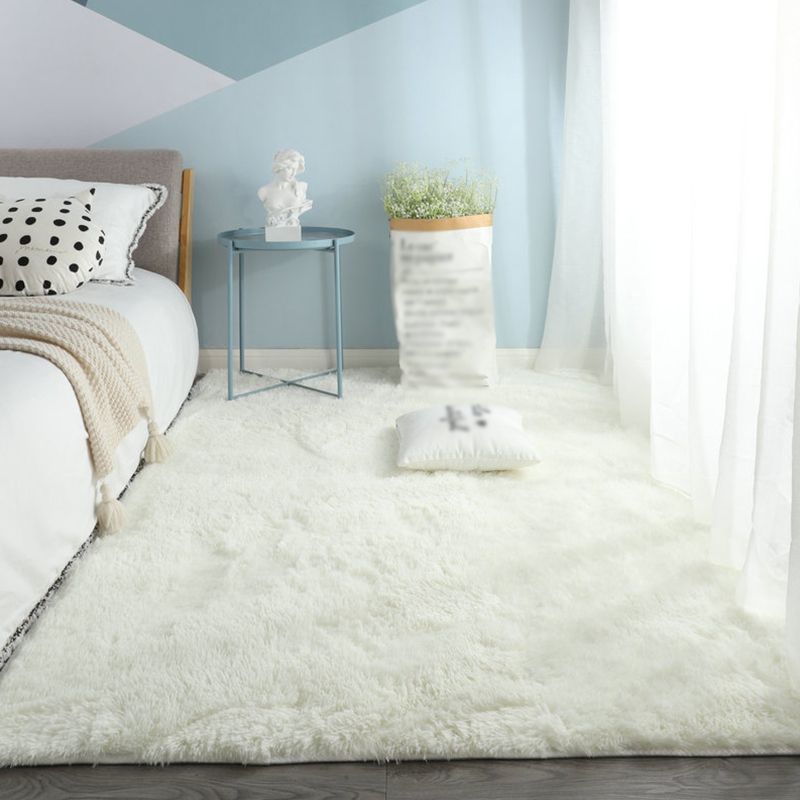 Modern Solid Shag Carpet Polyester Indoor Rug Non-Slip Backing Area Carpet for Adult's Bedroom