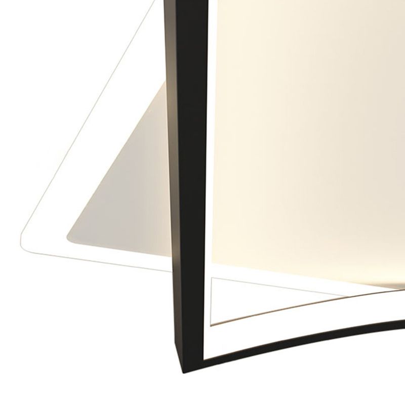 Acrylic Square Ceiling Mounted Fixture Modern Style Black-White LED Ceiling Flush Mount Light