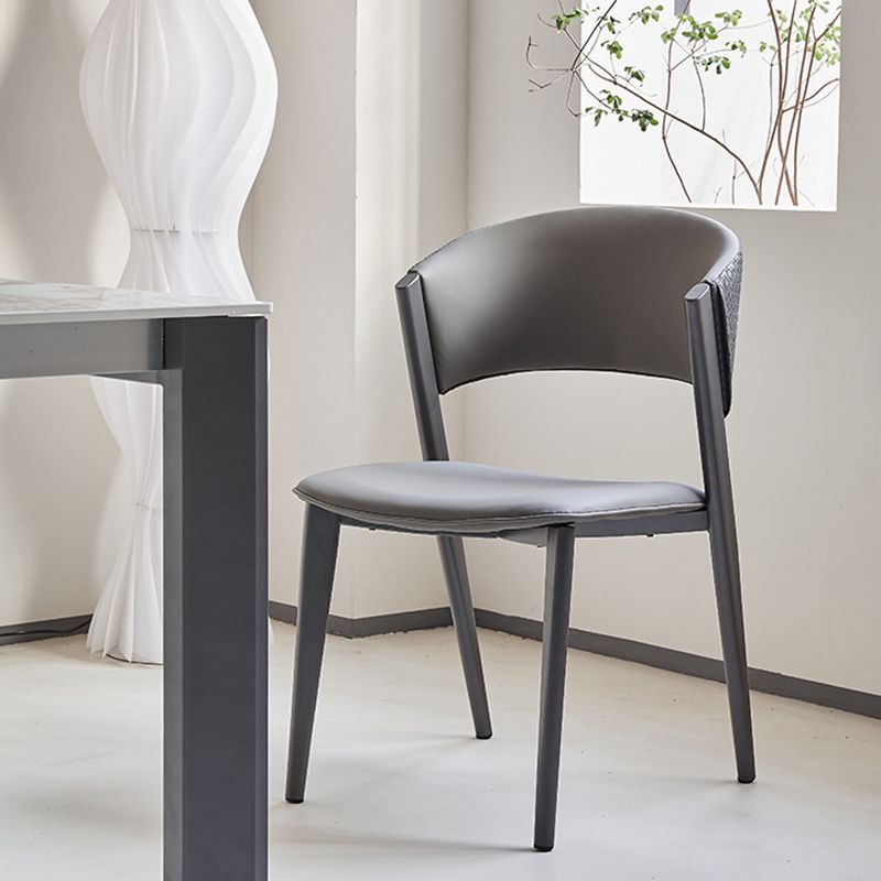 Modern Style Side Chair Open Back Metal Dining Room Chair for Kitchen