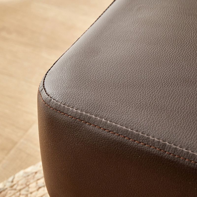 Contemporary Ottoman Faux Leather Upholstered Rectangle Ottoman