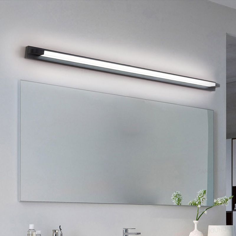 Metal Linear Shade Wall Sconce Modern Style 1-Light Mirror Wall Mount Light Fixture
