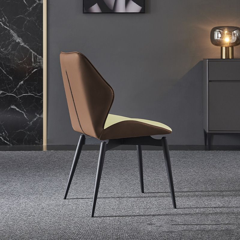 Home Dining Room Chair Faux Leather Side Wingback Armless Chair