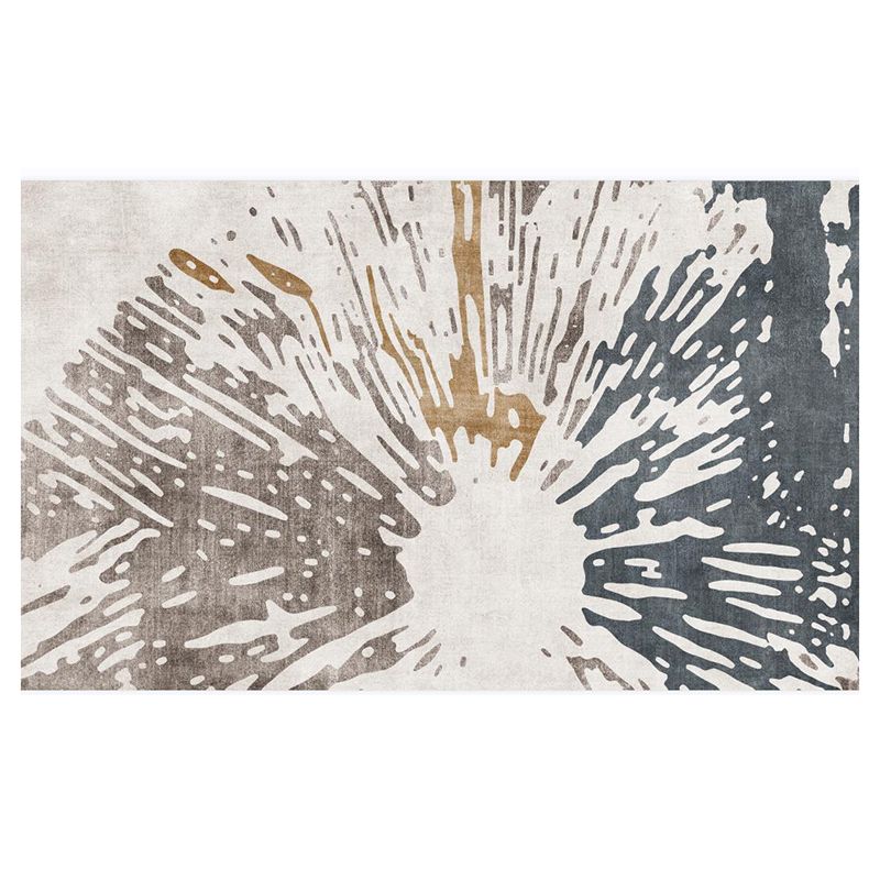Light Brown Graphic Rug Polyester Modern Rug Washable Rug for Drawing Room
