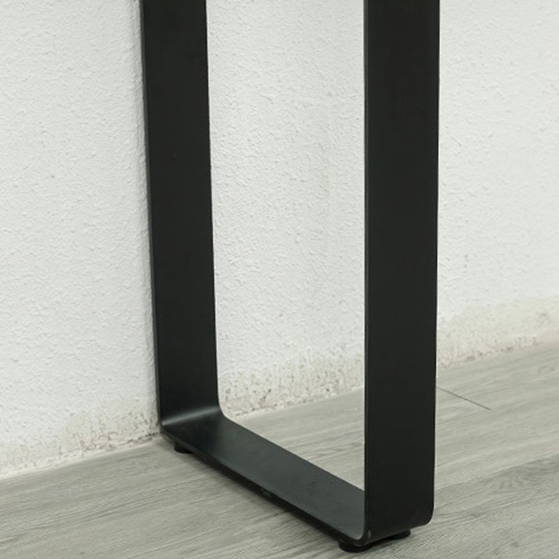 Industrial Style Bar Table Rectangle Solid Wood Bistro Bar Desk with Double Pedestal