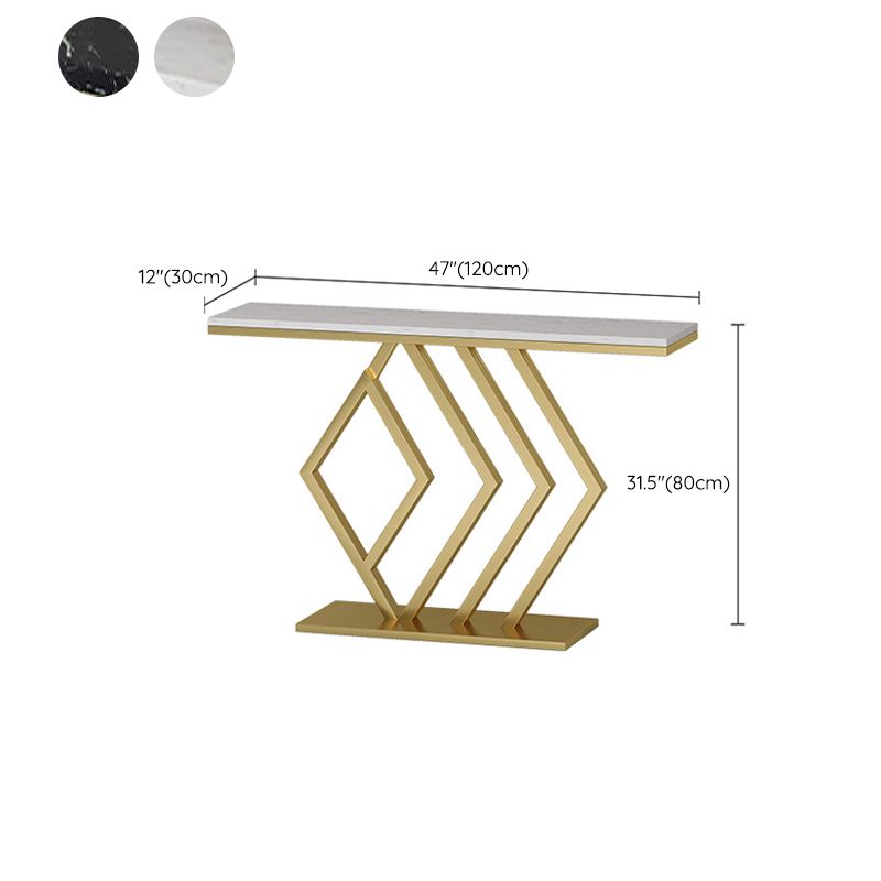 Modern Console Accent Table Antique Finish Console Sofa Table in Marble