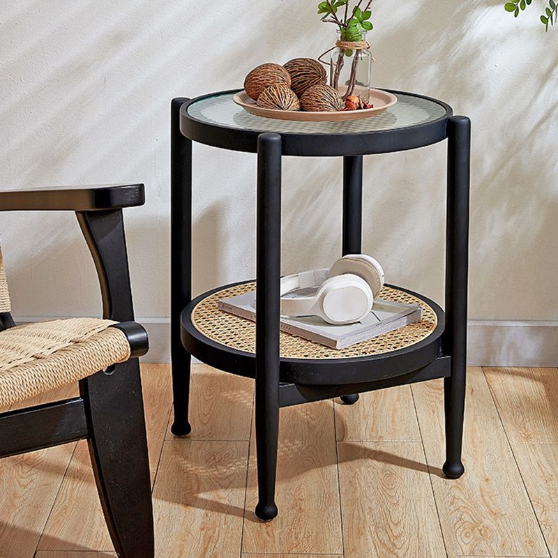 Tropical Coffee Cocktail Table Storage Solid Wood Coffee Table