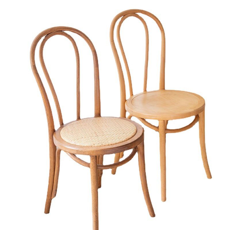 Wood Modern Style Patio Side Chair Open Back Dining Side Chair