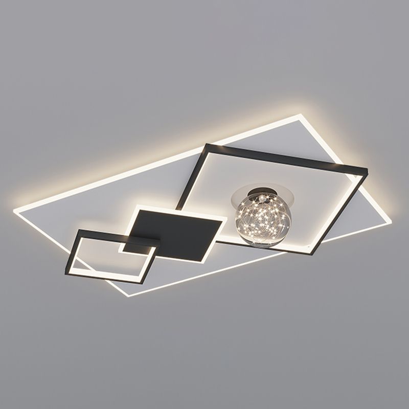 Modern Luxury Style Geometric Flush Mount Ceiling Chandelier Metal Flush Mount Light Fixtures for Living Room