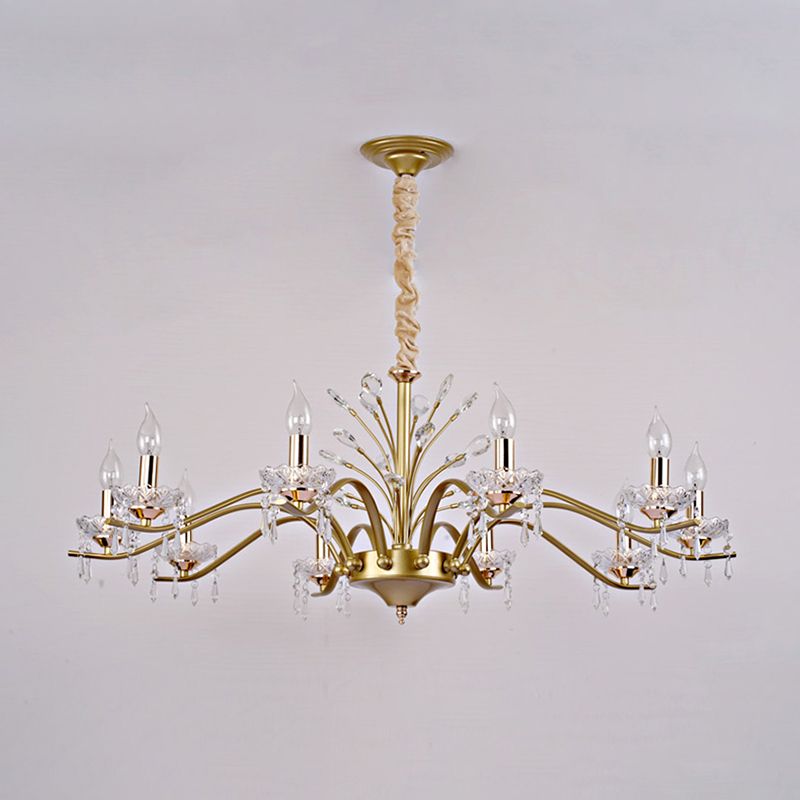 Traditional Unique Chandelier Lights Crystal Pendant Light Fixtures in Gold