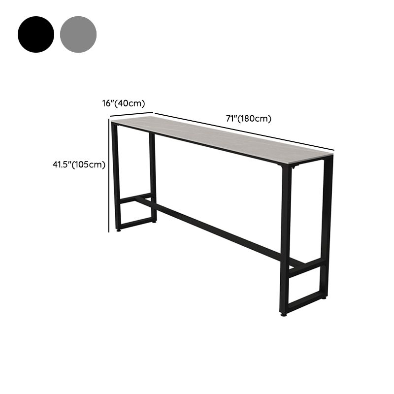 Rectangle Bar Pub Table Set 1/5 Pcs Modern Iron Frame Bar Table and Upholstered Stools
