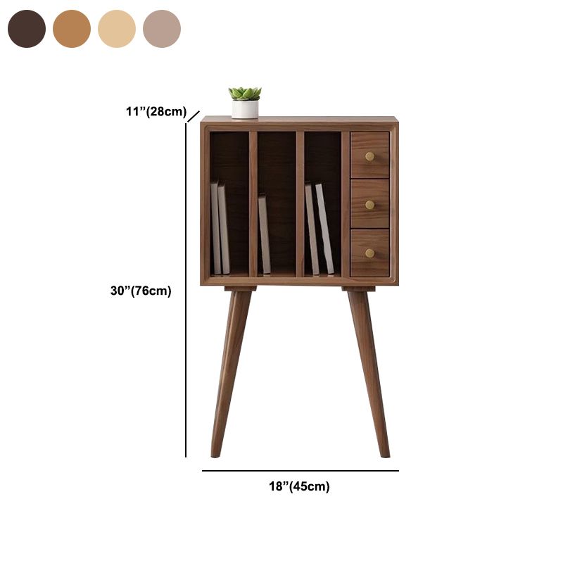 11" Wide Contemporary Shelf Closed Back Solid Wood Pine Bookcase