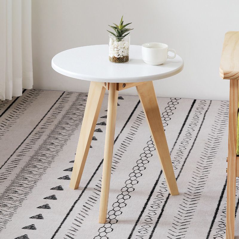 3 Legs End Table Natural/black/white Round Wood Side End Table