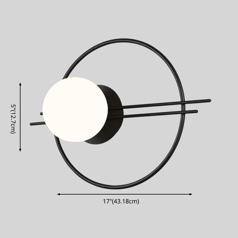 Modern Minimalist Style Spherical Wall Mount Light Fixture 1 Light Sconce Lights with Glass Shade