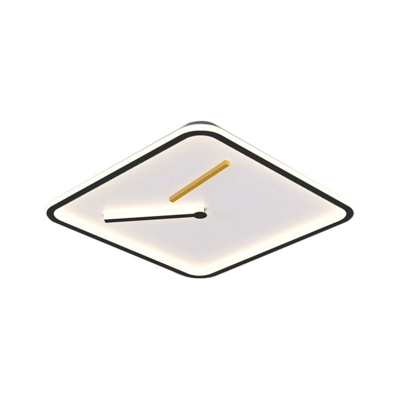 Lampada a filo a filo a LED quadrato acrilico semplicità nera/oro vicino all'illuminazione del soffitto in luce calda/bianca, larghe 16 "/19,5"