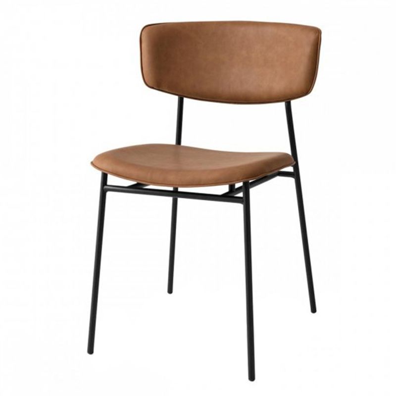 Upholstered Dining Chair Glam Style Open Back Side Chair for Indoor