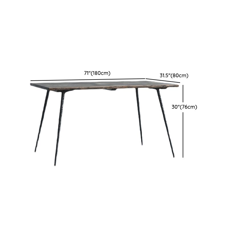 Black Oak Wood Dining Table Set 1/2/5 Pcs Industrial Metal Dinette Set for Home