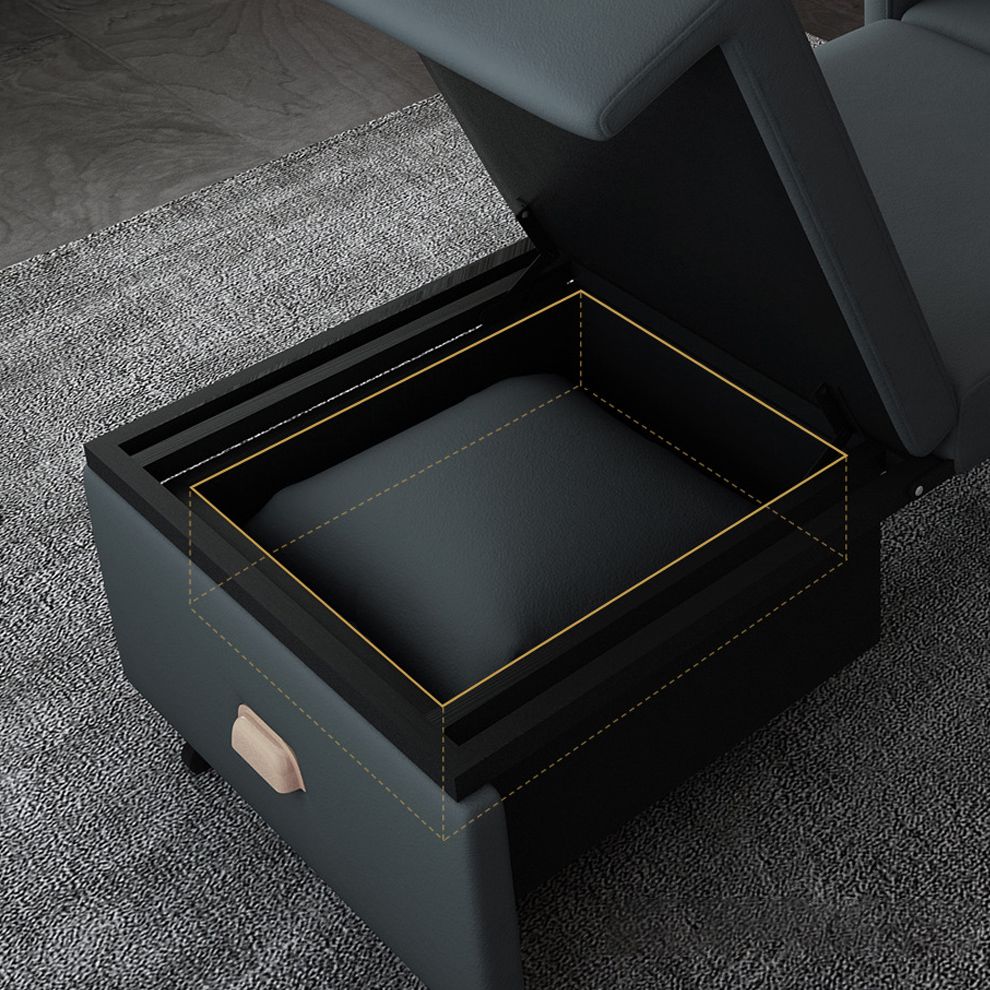 Metal Frame Futon Chairs Faux leather Square Arms Sofa Bed with Upholstered, 31.49" Wide