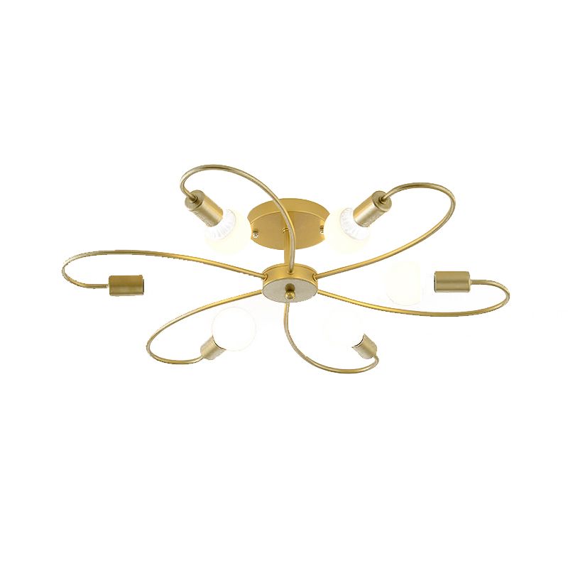Simple Metallic Ceiling Lamp Contemporary Flush Mount Light Fixture