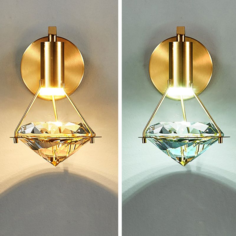 Diamond Sconce Wall Light Modern Luxury Style Crystal 1 Light Sconces