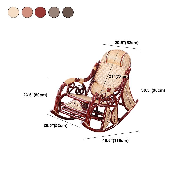 Modern Wicker Rocking Chair in Brown Rocker Chair for Living Room