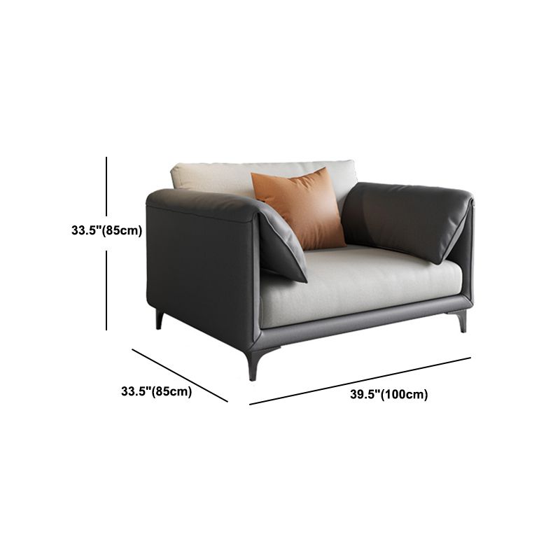 Living Room Glam Cushions Standard Pillow Top Arm Faux Leather Sofa